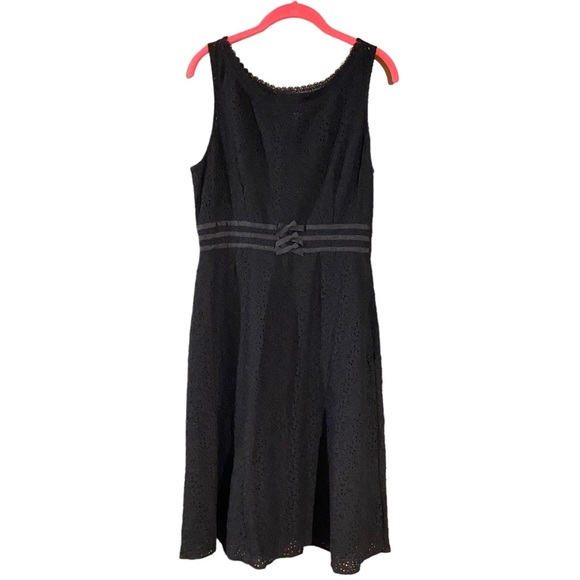 Connected Apparel Fit and Flare Lace Dress Size‎ 12 Sleeveles A-Line Mini Black - Picture 1 of 3